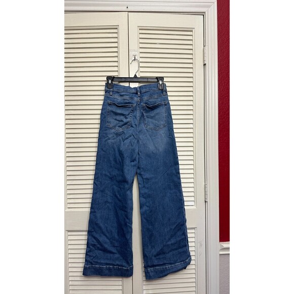 FRAME Women's Le Vintage Crop Wide Leg Blue Jeans Webster Medium Wash Size 26 - Picture 3 of 4